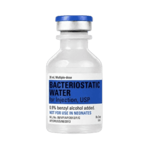 Bacteriostatic water vial for medical injections and laboratory use.