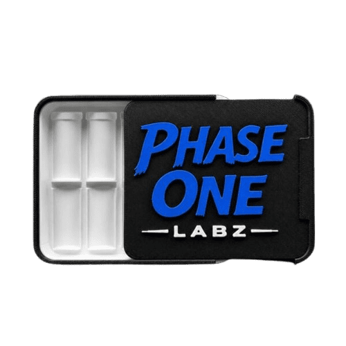Phase One Labz branded storage case with compartments for lab supplies and accessories.